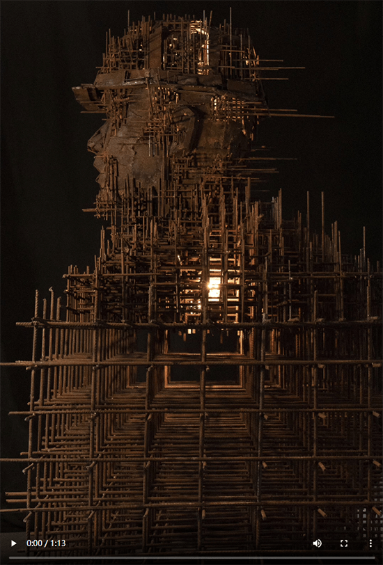 He used thousands of pounds of steel to cast a sculpture of the worker’s father