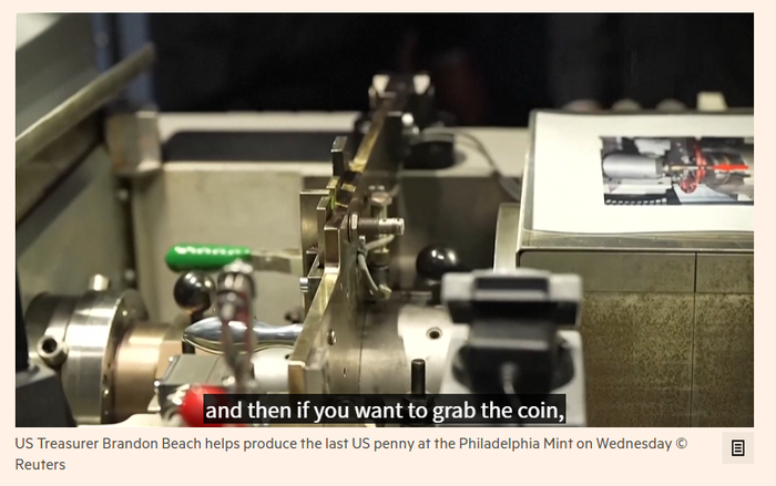 U.S. Mint strikes final one-cent coin